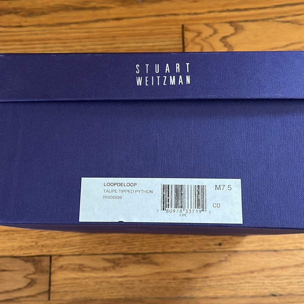 Stuart Weitzman Loop De Loop Taupe Tipped Python … - image 6